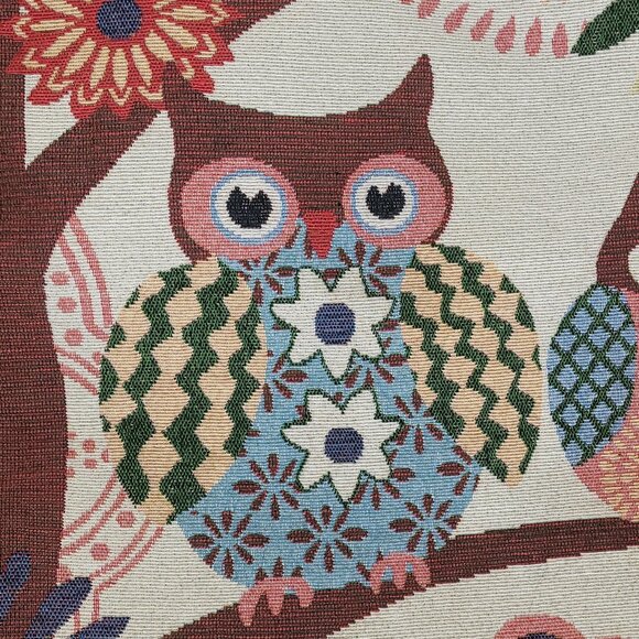 2 Vintage Owl Zippered & Lined Tote Bags - Picture 15 of 16